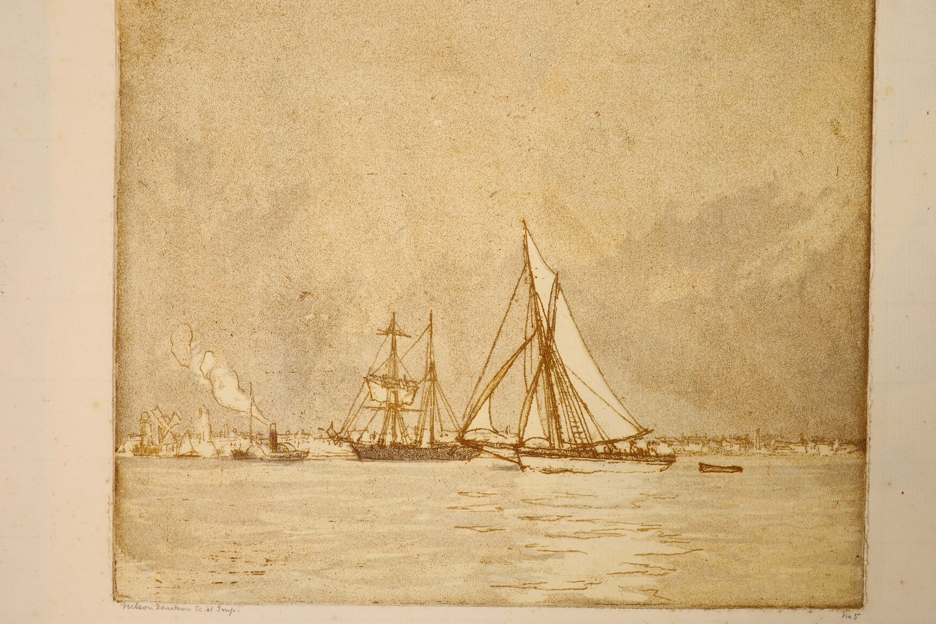 Nelson Dawson (1859-1941), 14 assorted etchings and other prints, all unframed.